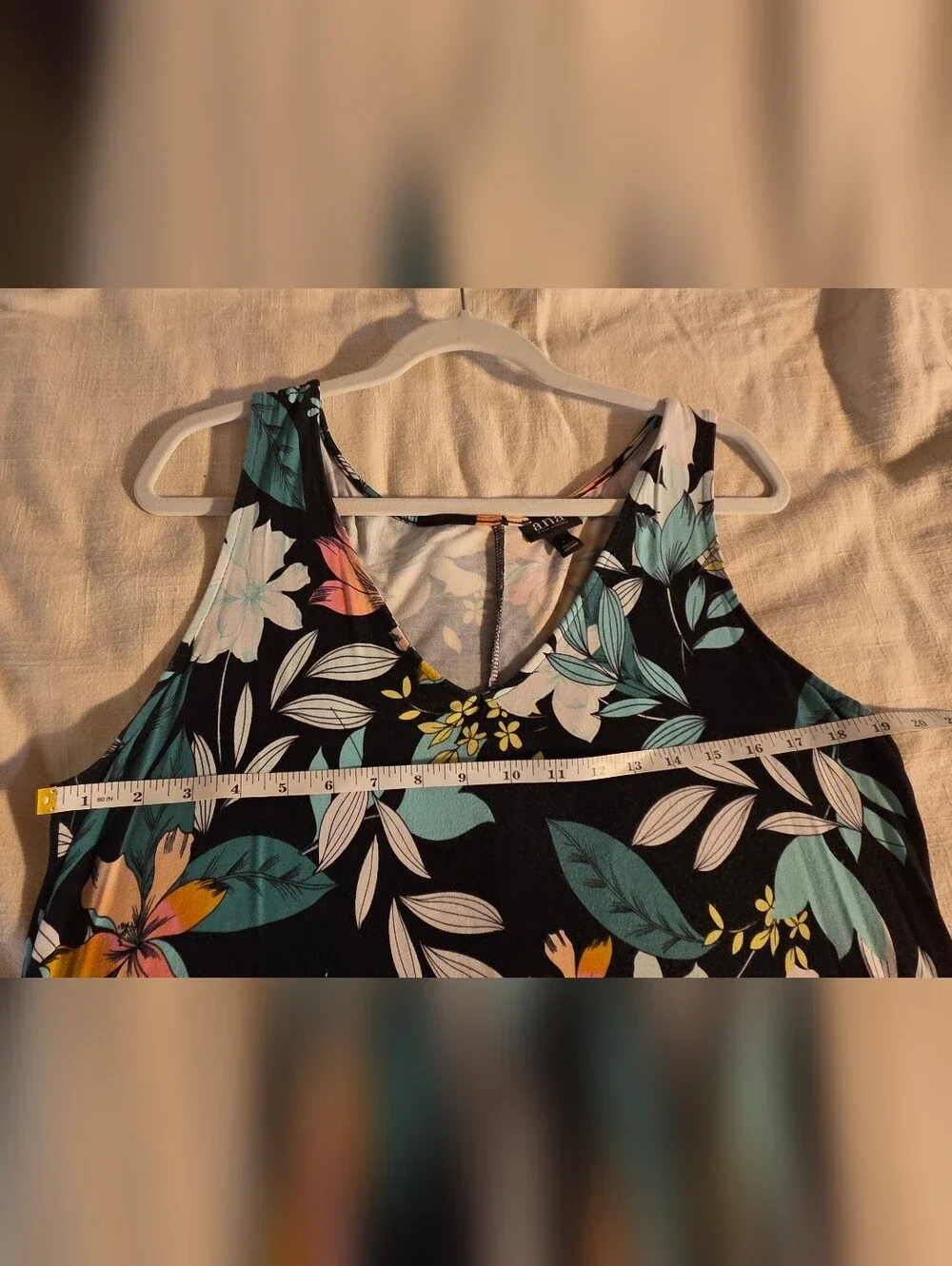 Anna Black Floral Sundress with Teal, White, and Yellow Flowers